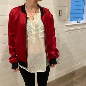 Red size medium zip up jacket